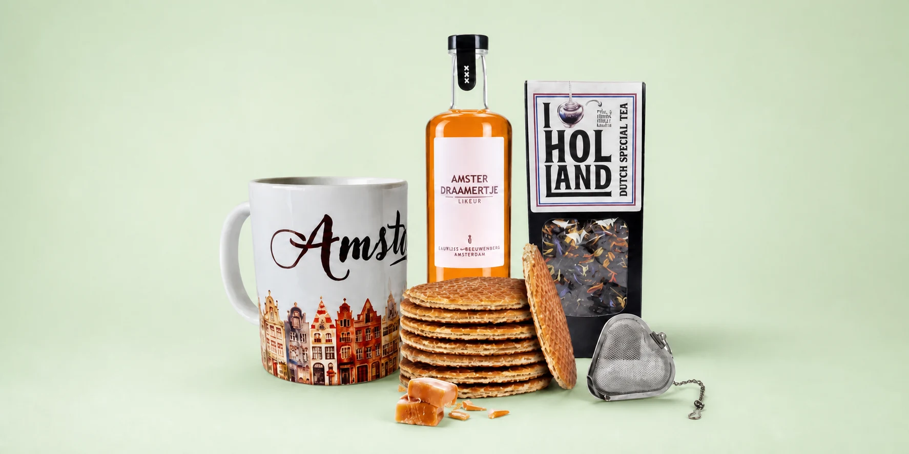 Een zorgvuldig samengesteld geschenk met Amsterdamse producten