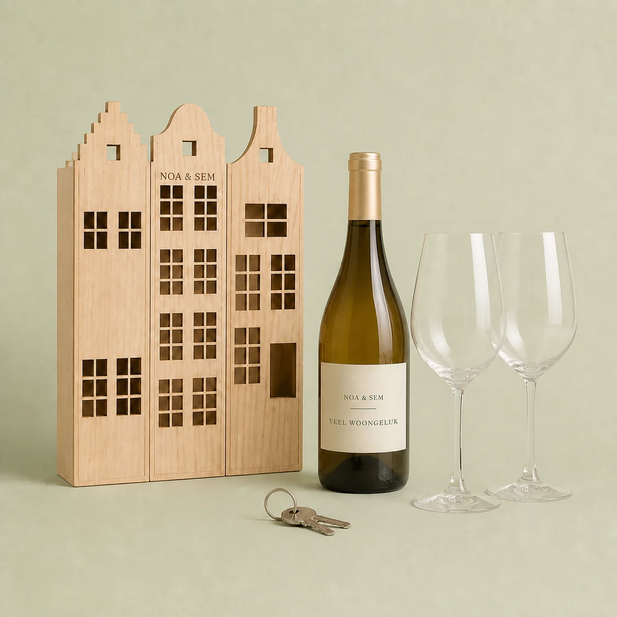 Een gepersonaliseerd woon- en sleuteloverdrachtgeschenk