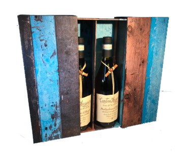 Wijndoos houtnerf blauw